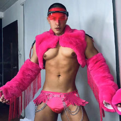 Fluorescent Faux Fur Sexy Clubwear