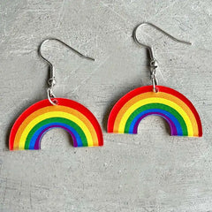 LGBT Rainbow Acrylic Dangle Earrings