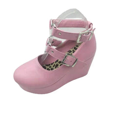 Pink Love Buckle Platform Pumps