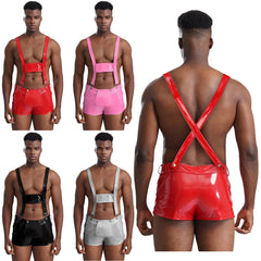 Suspender Glam One-Piece Men's Bodysuit