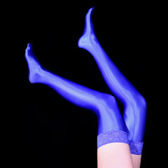 Disco Shiny Satin Thigh High Stockings