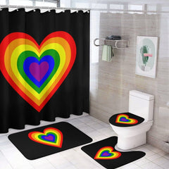 LGBT Heart 4-Piece Shower Curtain Bathroom Set