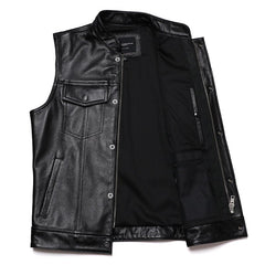 100% Genuine Leather Vintage Look Biker Vest