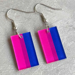 Bisexual Flag Acrylic Dangle Earrings
