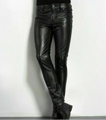 Elastic Tight Men's PU Leather Pants
