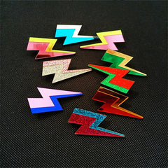 Glitter Lightning Acrylic Stud Earrings