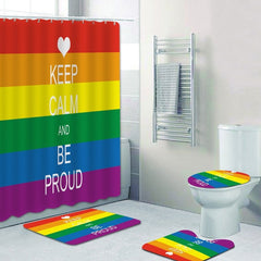 Keep Calm And Be Proud 4-Piece Shower Curtain Bathroom Set
