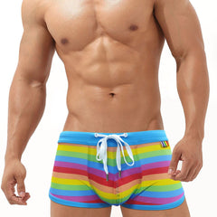 Rainbow Pride Drawstring Swim Trunks