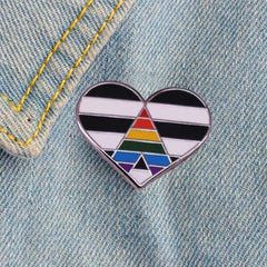 Straight Ally Pride Heart Enamel Pin