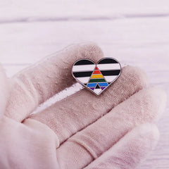 Straight Ally Pride Heart Enamel Pin