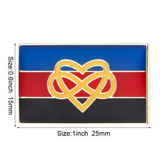 LGBTQA Polyamory Infinity Heart Pride Flag Enamel Pin