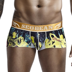 SEOBEAN Luxe Print Silk Low-Waist Boxers