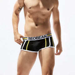 SEOBEAN Racing Stripes Low Rise Boxer Briefs