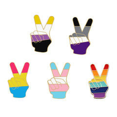 Queer Love V Sign Enamel Pins Collection