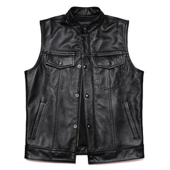 100% Genuine Leather Vintage Look Biker Vest