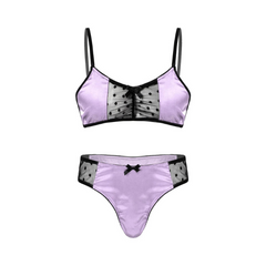 Satin Ruffled Sissy Lingerie Set With Bralette