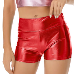 Metallic High Waisted Booty Shorts