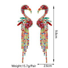 Flamingo Rhinestone Dangle Earrings