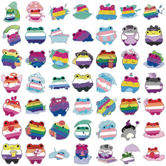 Lucky Dip Collection Of 100 Random Rainbow Frog Pride Stickers!