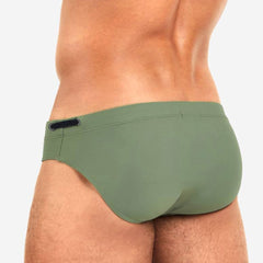Solid Color Swim Briefs for Men