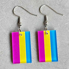 Pansexual Flag Acrylic Dangle Earrings
