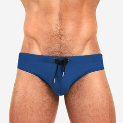 Solid Color Swim Briefs for Men