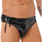 Kinky Glossy Wet Look Zipper Briefs