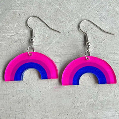 Bisexual Rainbow Acrylic Dangle Earrings