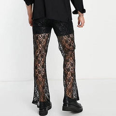 Black Flared Lace Trousers