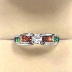Cubic Zirconia Rainbow Ring