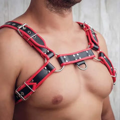 Red Bulldog Leather Harness