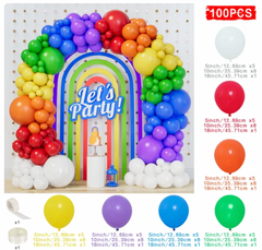 7-Color Rainbow Latex Party Balloons Arch Product
