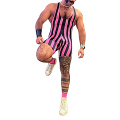 Sculpt & Striped Compression Wrestling Singlet