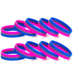 Bisexual Pride Rubber Wristband (100 Pieces)