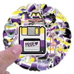 Lucky Dip Collection Of 100 Random Nonbinary Pride Stickers!