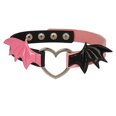 Gothic Bat Wing Heart Choker Necklace