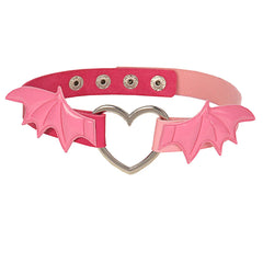 Gothic Bat Wing Heart Choker Necklace