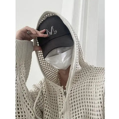 Mesh Hooded Sweatshirt
