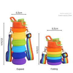Collapsable Gay Water Bottle With LGBT Lanyard