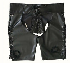 Tight Backless PU Leather Shorts for Men