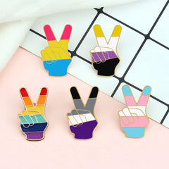 Queer Love V Sign Enamel Pins Collection