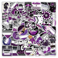 Lucky Dip Collection Of 100 Random Asexual Pride Stickers!