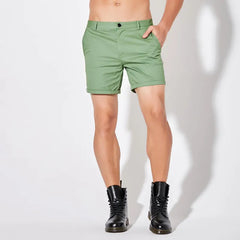 Sleek Solid Color Slim Fit Shorts