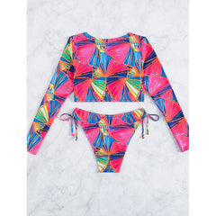 Funky Rash Guard Long Sleeve Bikini Set