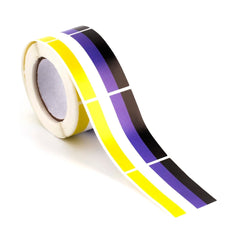 250 Non-Binary Pride Flag Stickers On A Roll