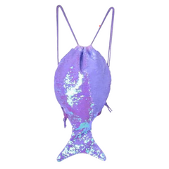 Sequin Mermaid Tail Drawstring Bag