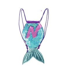 Sequin Mermaid Tail Drawstring Bag