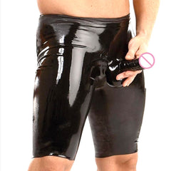PU Leather Fetish Shorts With Elephant Trunk