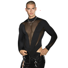 Sexy Turtleneck Mesh Bodysuit