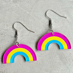 Pansexual Rainbow Acrylic Dangle Earrings